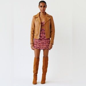 Zara MD Purple Multicolor Ruched Chiffon Cutout Strappy Mini Dress Y2K Knot